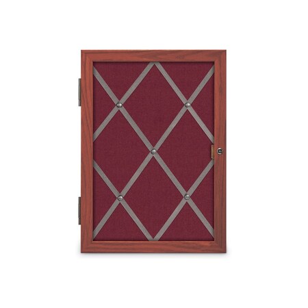 United Visual Products Sliding Door 8" Wood Framed Display Case, UVDC1650-OAK-PEARL UVDC1650-OAK-PEARL